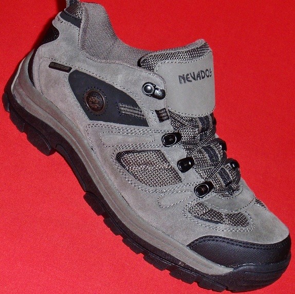 NEW Men's Gray NEVADOS KLONDIKE WP LOW Leather Hiking Trail Athletic ...