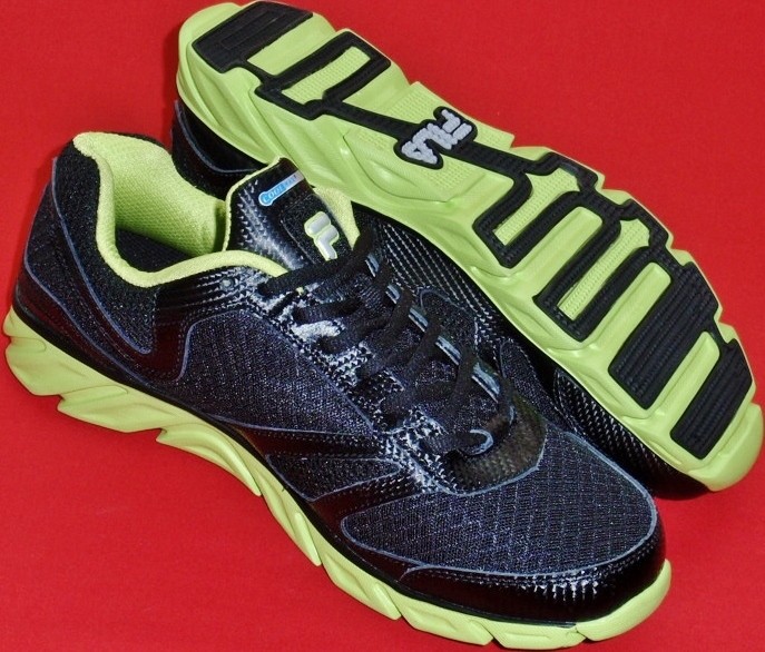 NEW Men's FILA COOLMAX Black/Yellow Athletic Sport Sneakers Shoes sz 10 ...