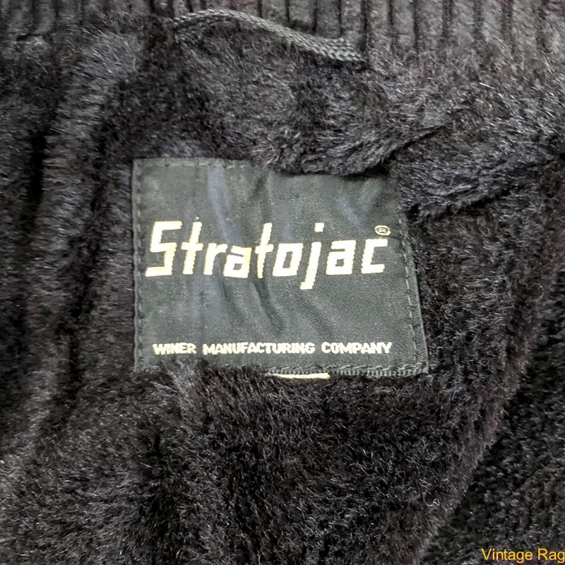 STRATOJAC Vtg Wool Jacket Coat Mens Size M Black pile lined | eBay