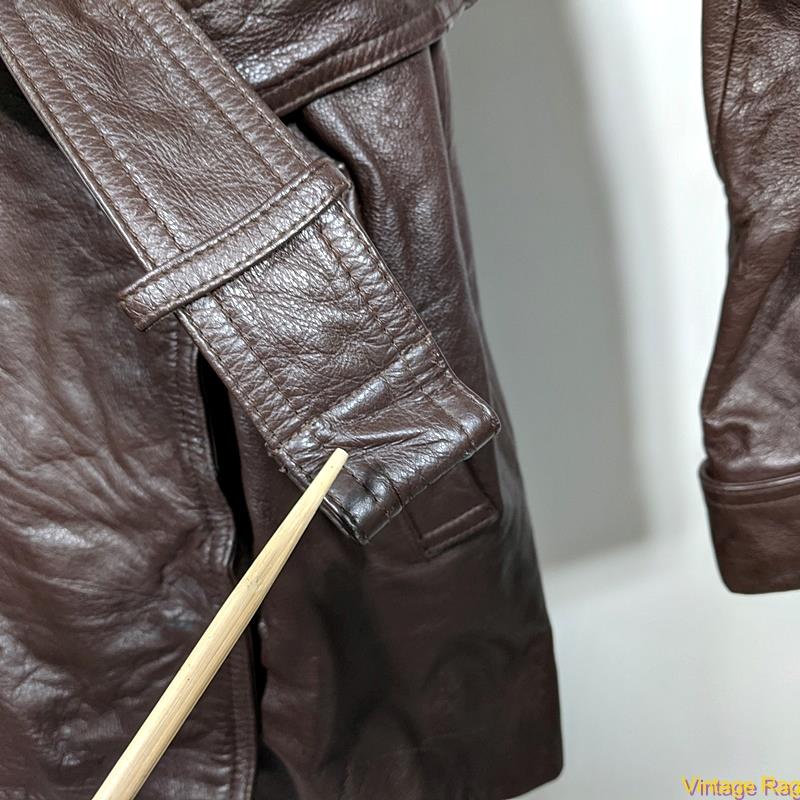 ジャケット・アウター LEATHER COMBINATION DOUBLE LAPEL COAT womens_black_leather_blazer__7