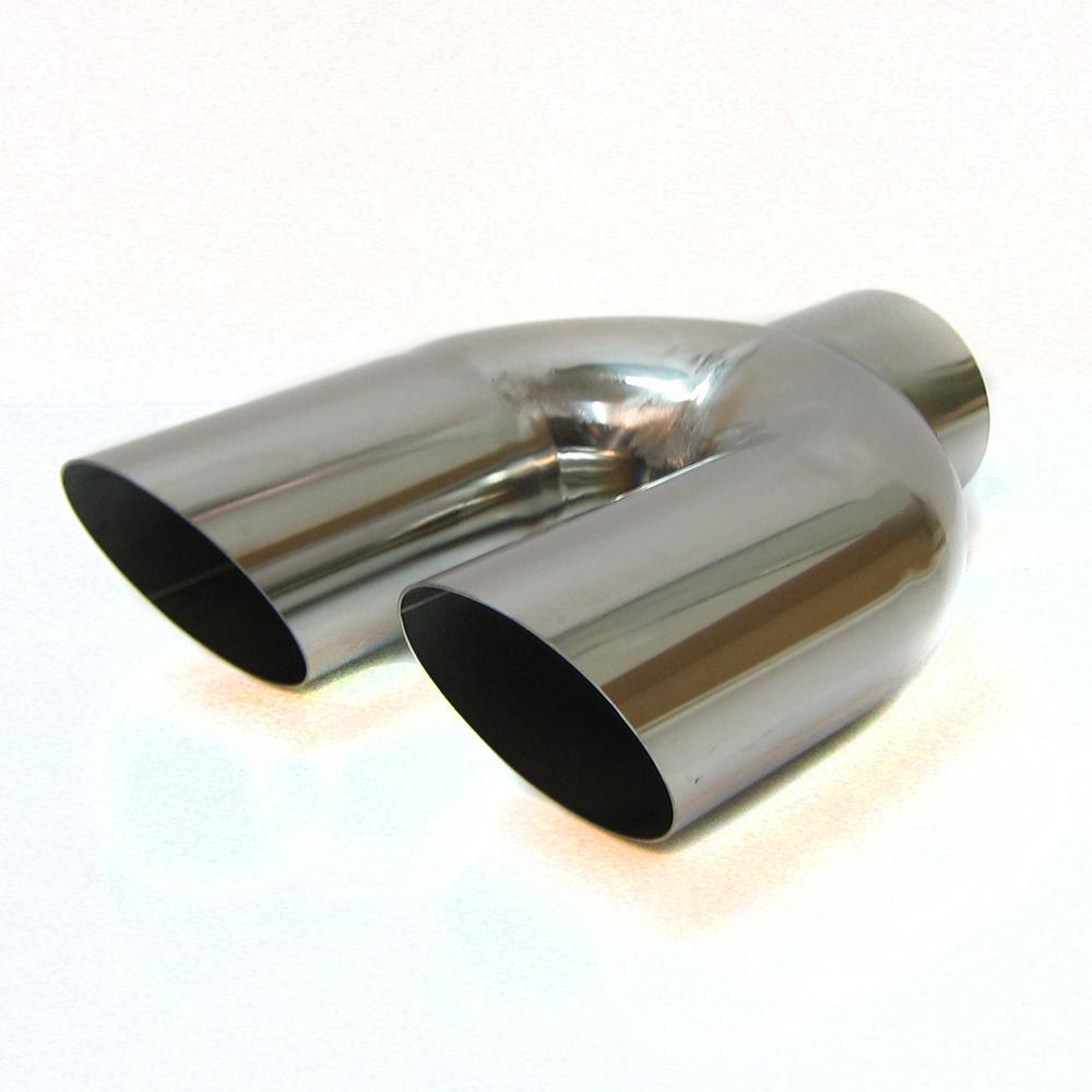 Dual Twin Sport Universal Chrome Exhaust Pipe Muffler Tip Stainless Steel eBay