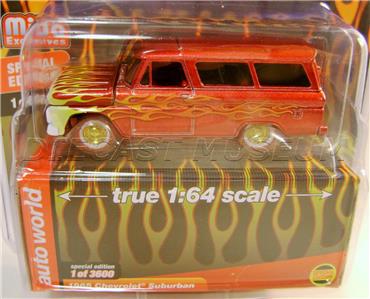 1965 '65 CHEVY SUBURBAN CHASE CAR FLAMES MIJO EDITION AUTO WORLD