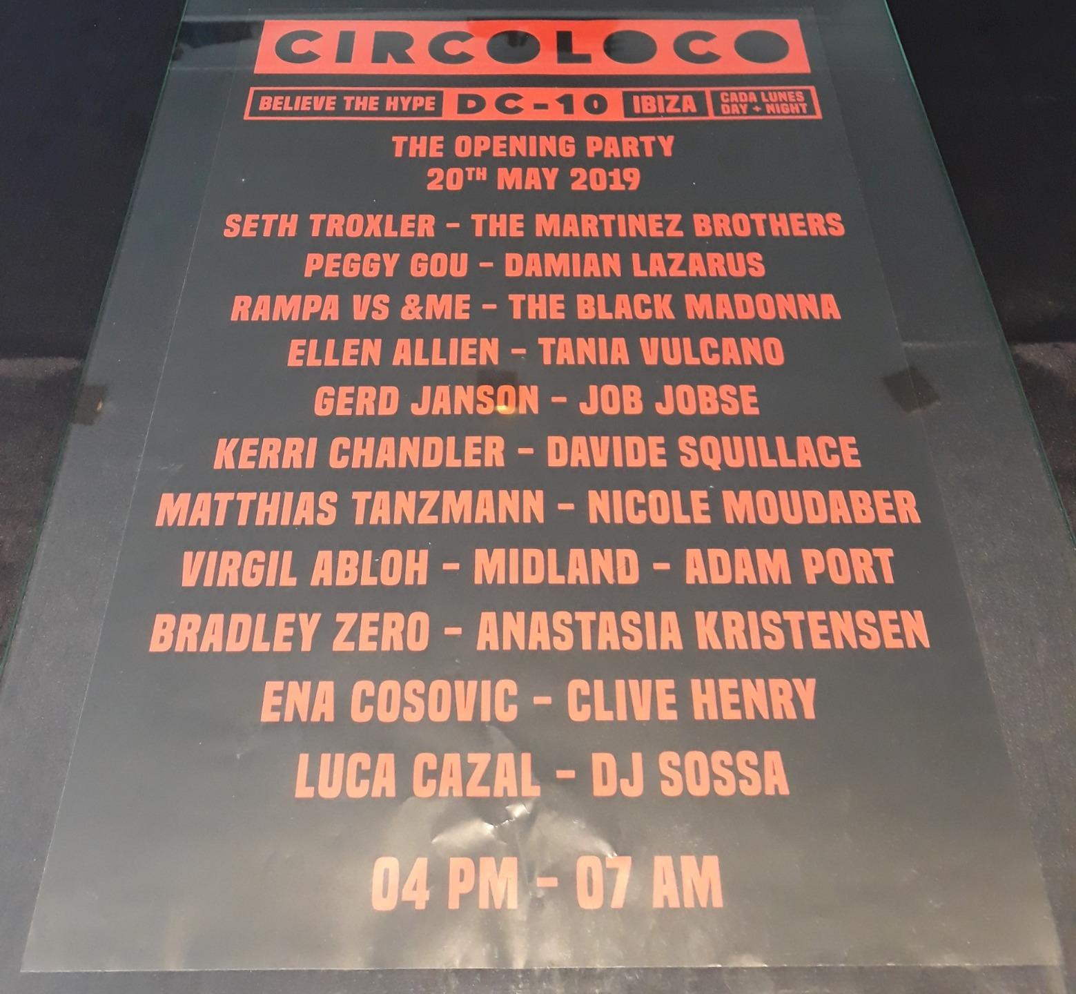 CIRCO LOCO 2019 @ DC-10 CLUB - IBIZA CLUB POSTERS - DJ TECHNO MUSIC IBZ EIVISSA - Picture 10 of 10