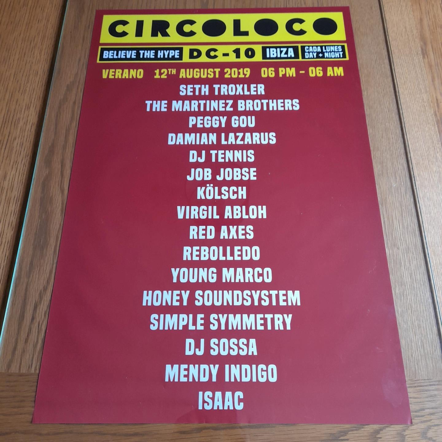 CIRCO LOCO 2019 @ DC-10 CLUB - IBIZA CLUB POSTERS - DJ TECHNO MUSIC IBZ EIVISSA - Picture 7 of 10
