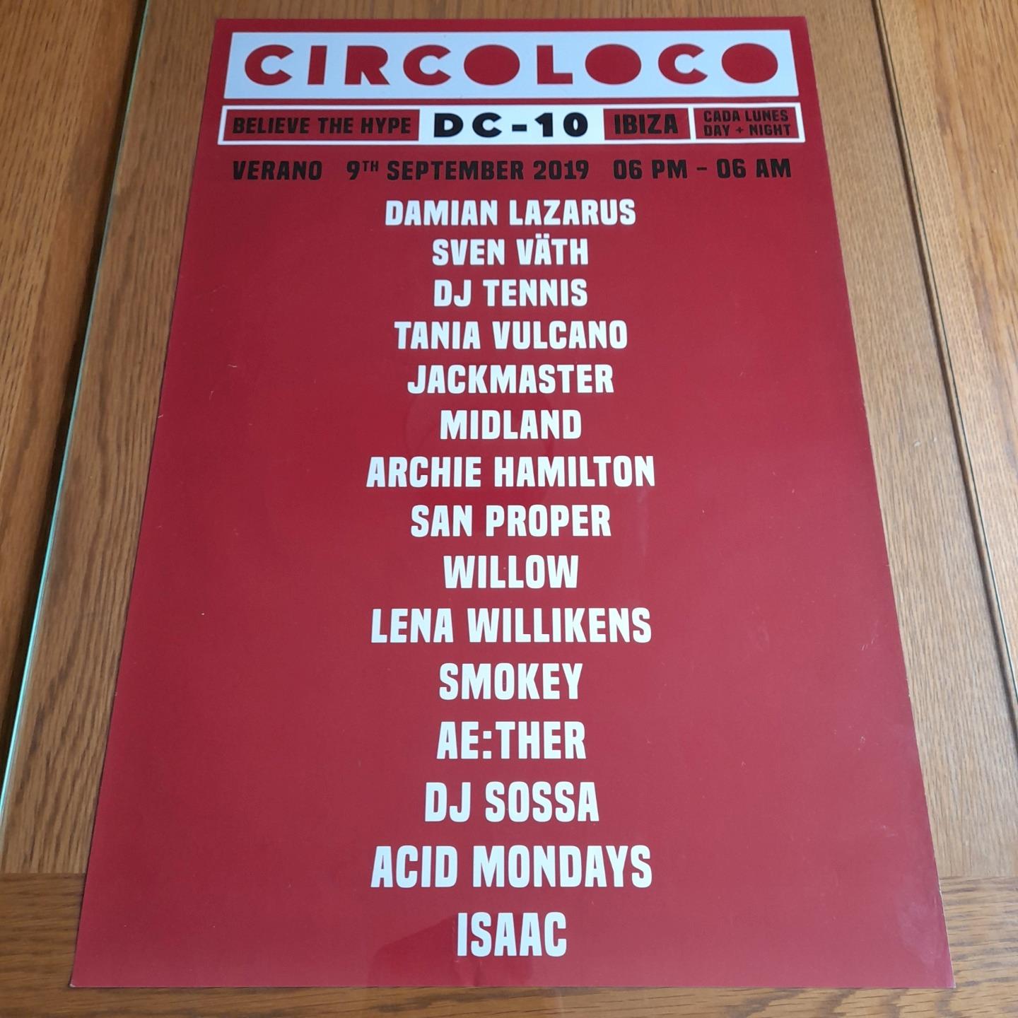 CIRCO LOCO 2019 @ DC-10 CLUB - IBIZA CLUB POSTERS - DJ TECHNO MUSIC IBZ EIVISSA - Picture 8 of 10