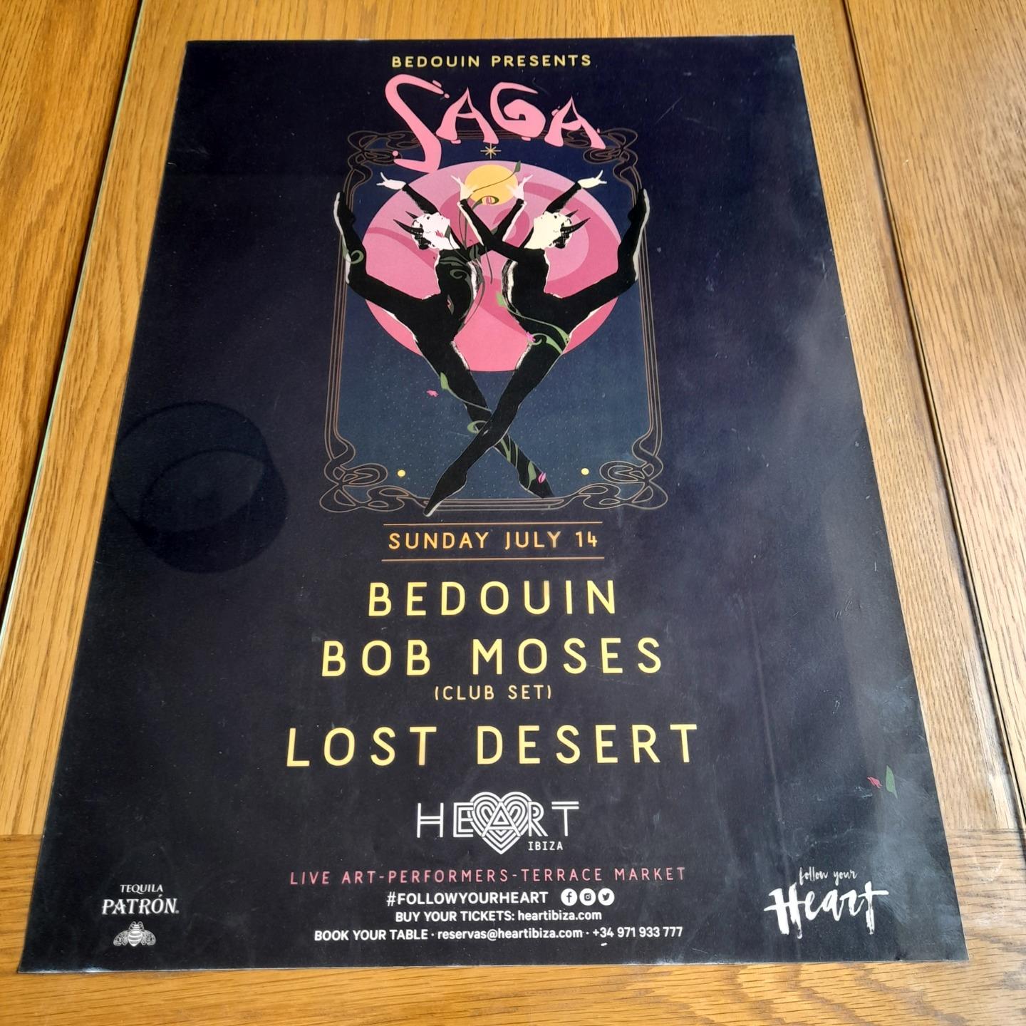 BEDOUIN PRESENTS SAGA @ HEART CLUB 2019 - IBIZA CLUB POSTERS - DJ HOUSE MUSIC - Picture 10 of 12