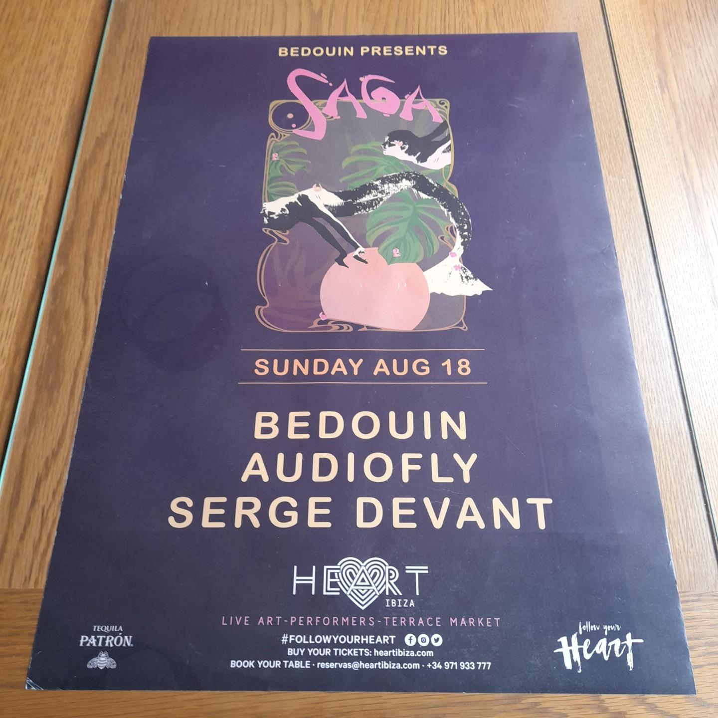 BEDOUIN PRESENTS SAGA @ HEART CLUB 2019 - IBIZA CLUB POSTERS - DJ HOUSE MUSIC - Picture 12 of 12