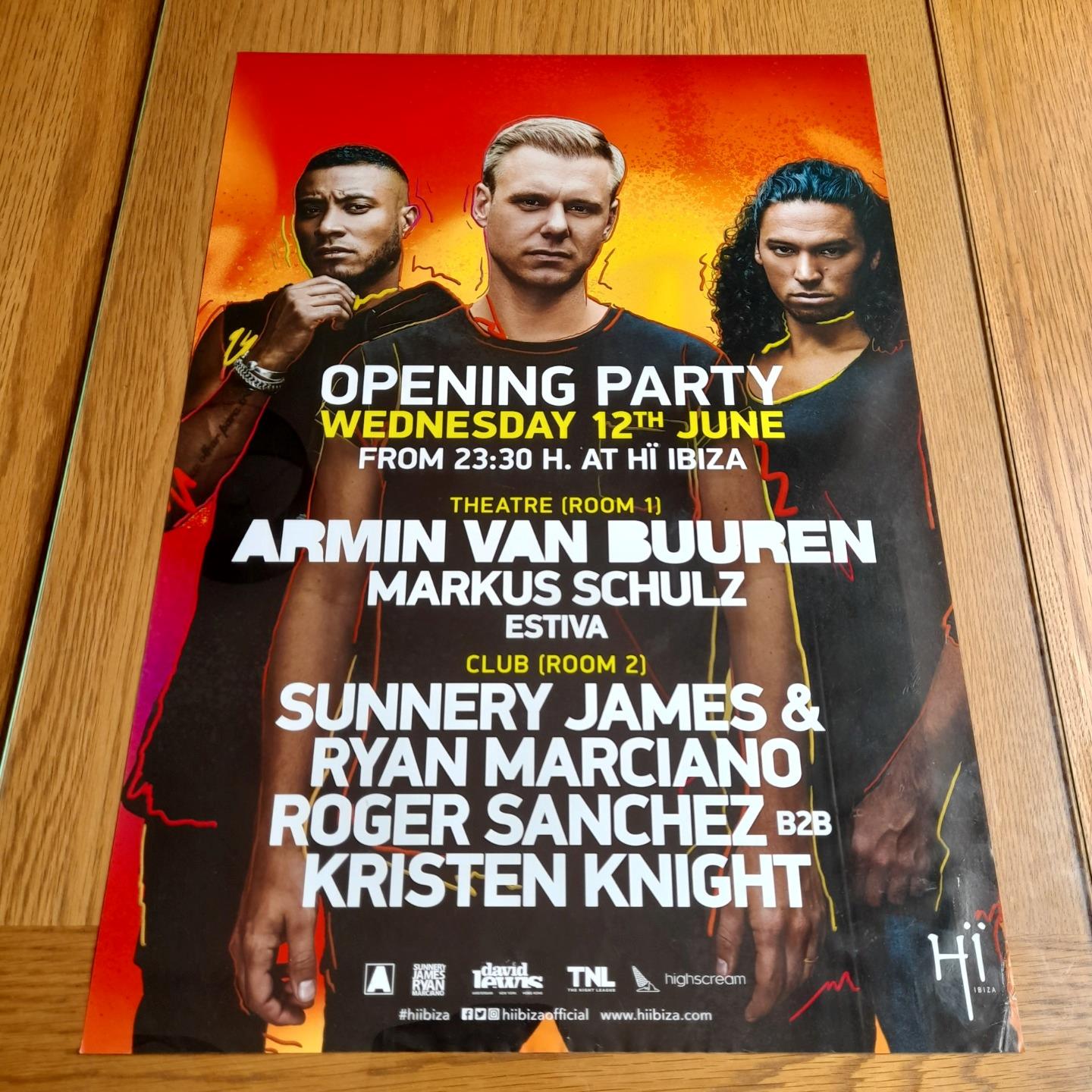 ARMIN VAN BUUREN @ HI CLUB 2019 - IBIZA CLUB POSTERS - DJ HOUSE MUSIC PARTY - Picture 9 of 16