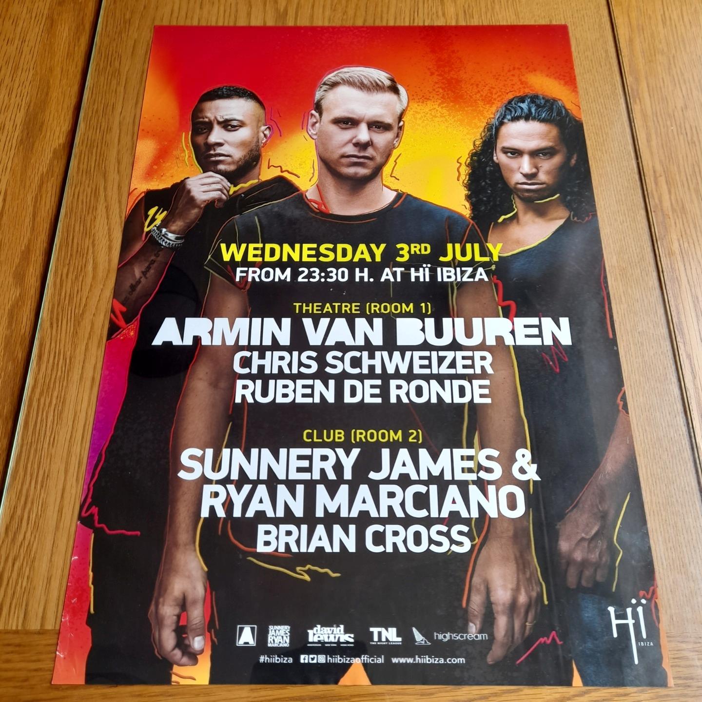 ARMIN VAN BUUREN @ HI CLUB 2019 - IBIZA CLUB POSTERS - DJ HOUSE MUSIC PARTY - Picture 12 of 16