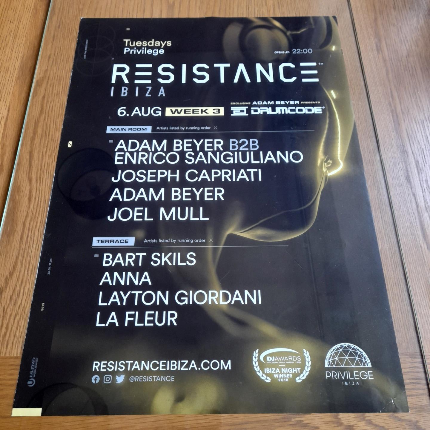 RESISTANCE @ PRIVILEGE CLUB 2019 - IBIZA CLUB POSTERS - DJ TECHNO HOUSE MUSIC - Picture 12 of 22