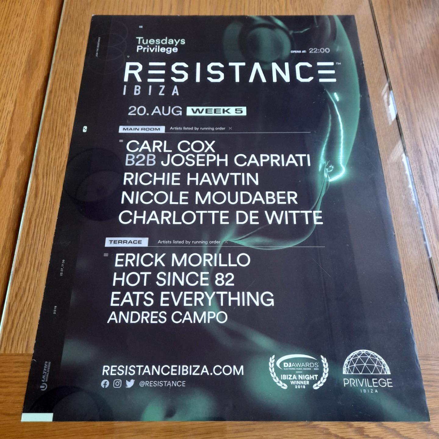 RESISTANCE @ PRIVILEGE CLUB 2019 - IBIZA CLUB POSTERS - DJ TECHNO HOUSE MUSIC - Picture 14 of 22