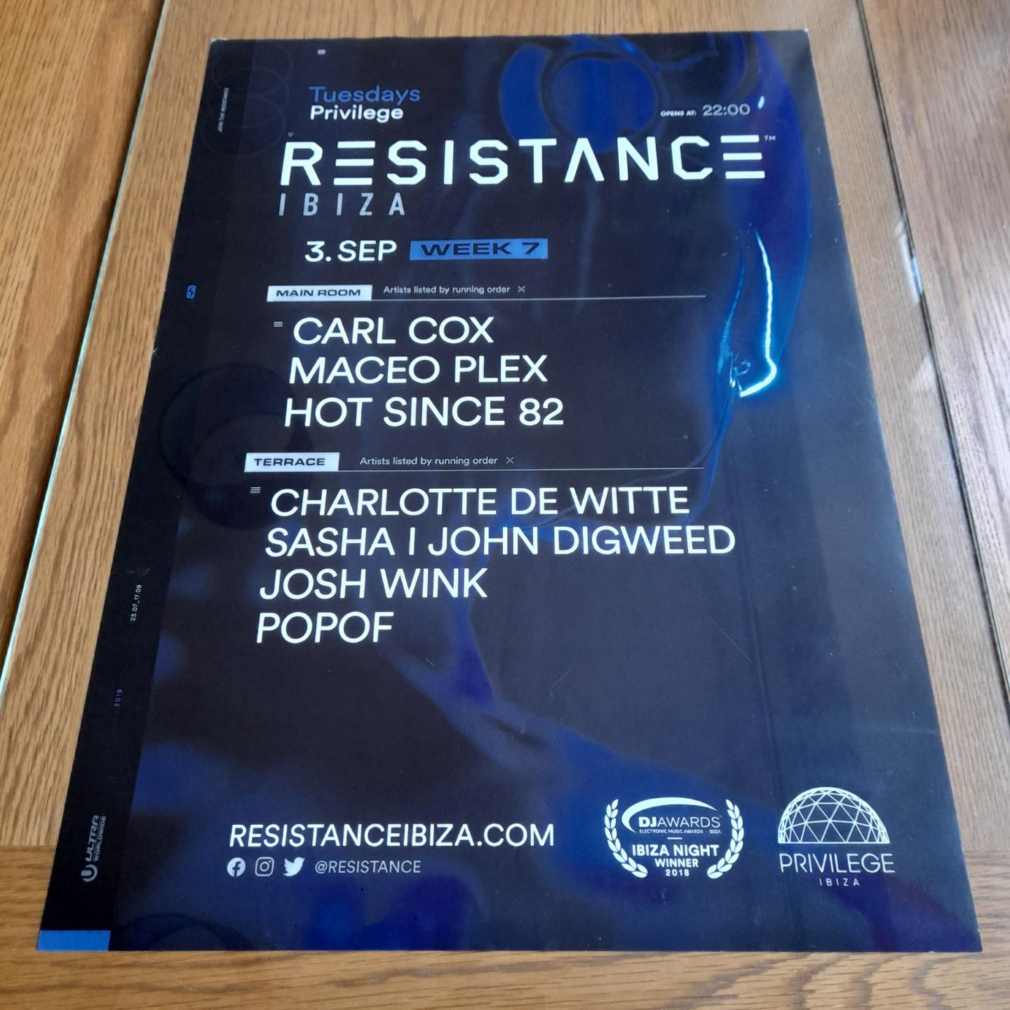 RESISTANCE @ PRIVILEGE CLUB 2019 - IBIZA CLUB POSTERS - DJ TECHNO HOUSE MUSIC - Picture 16 of 22
