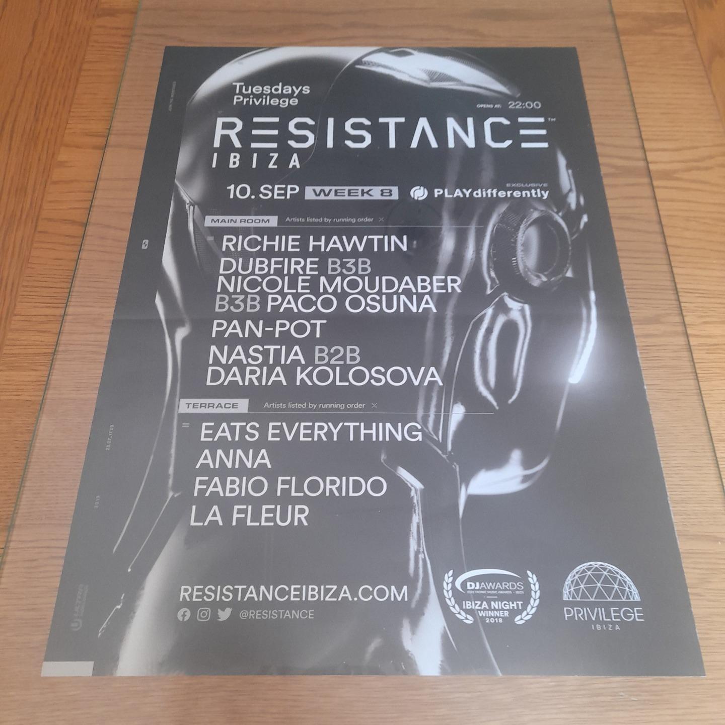 RESISTANCE @ PRIVILEGE CLUB 2019 - IBIZA CLUB POSTERS - DJ TECHNO HOUSE MUSIC - Picture 18 of 22