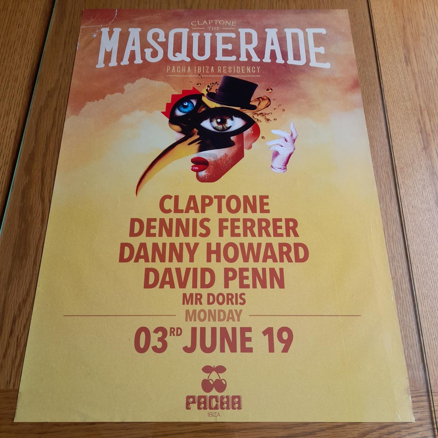 MASQUERADE CLAPTONE @ PACHA CLUB 2019 - IBIZA CLUB POSTERS - DJ MUSIC PARTY - Picture 11 of 20