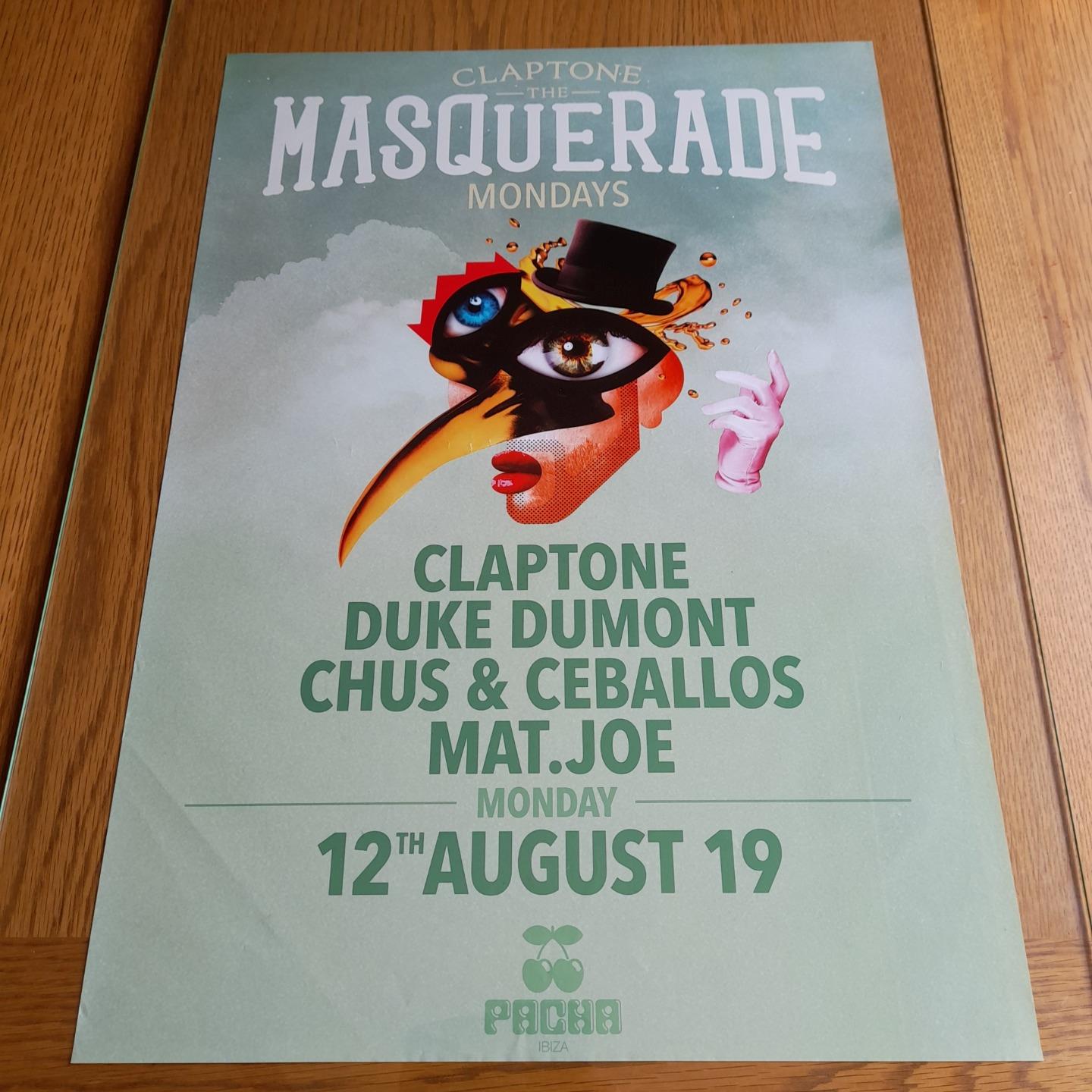 MASQUERADE CLAPTONE @ PACHA CLUB 2019 - IBIZA CLUB POSTERS - DJ MUSIC PARTY - Picture 19 of 20