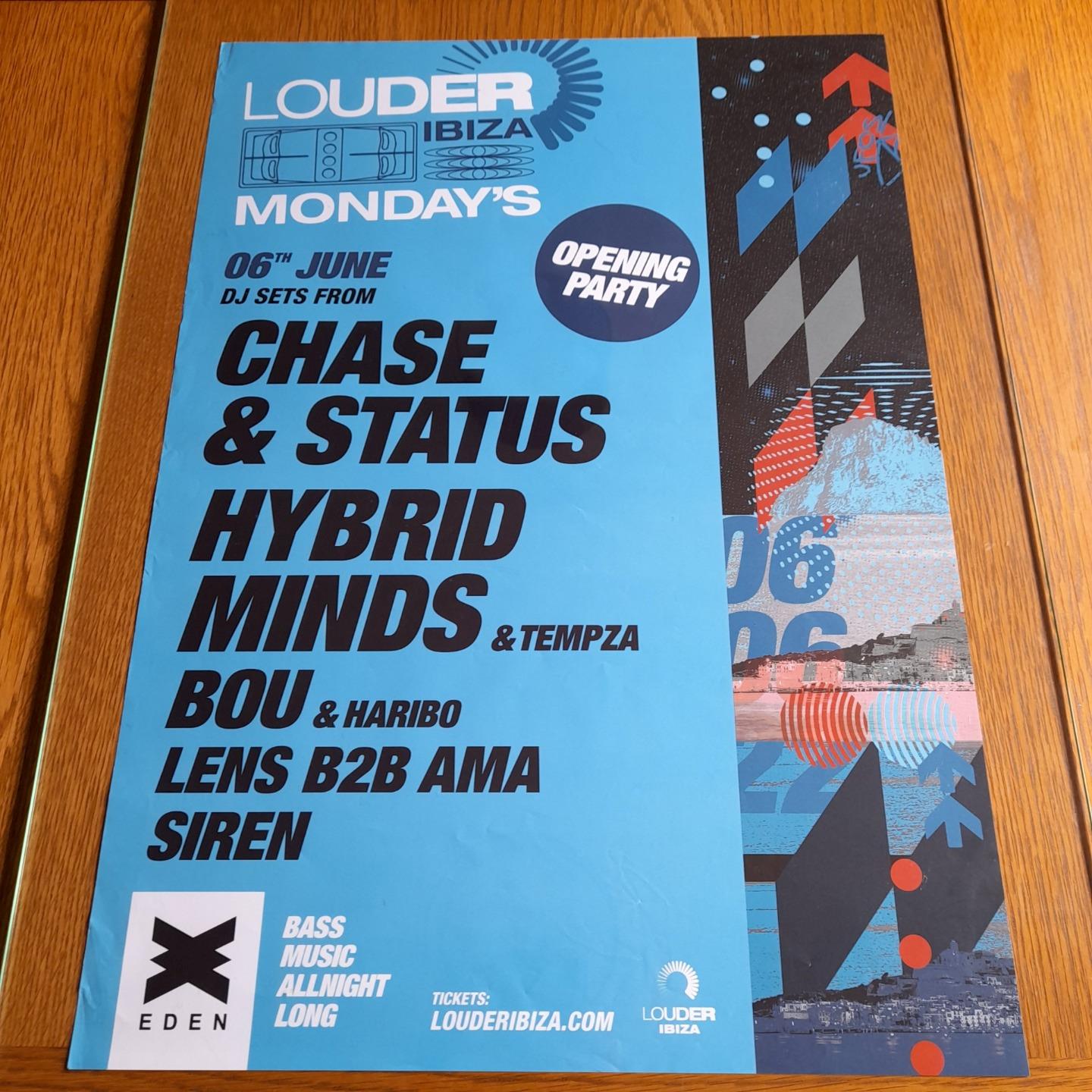 LOUDER IBIZA @ EDEN IBIZA 2022 - IBIZA CLUB POSTERS - DJ DNB MUSIC