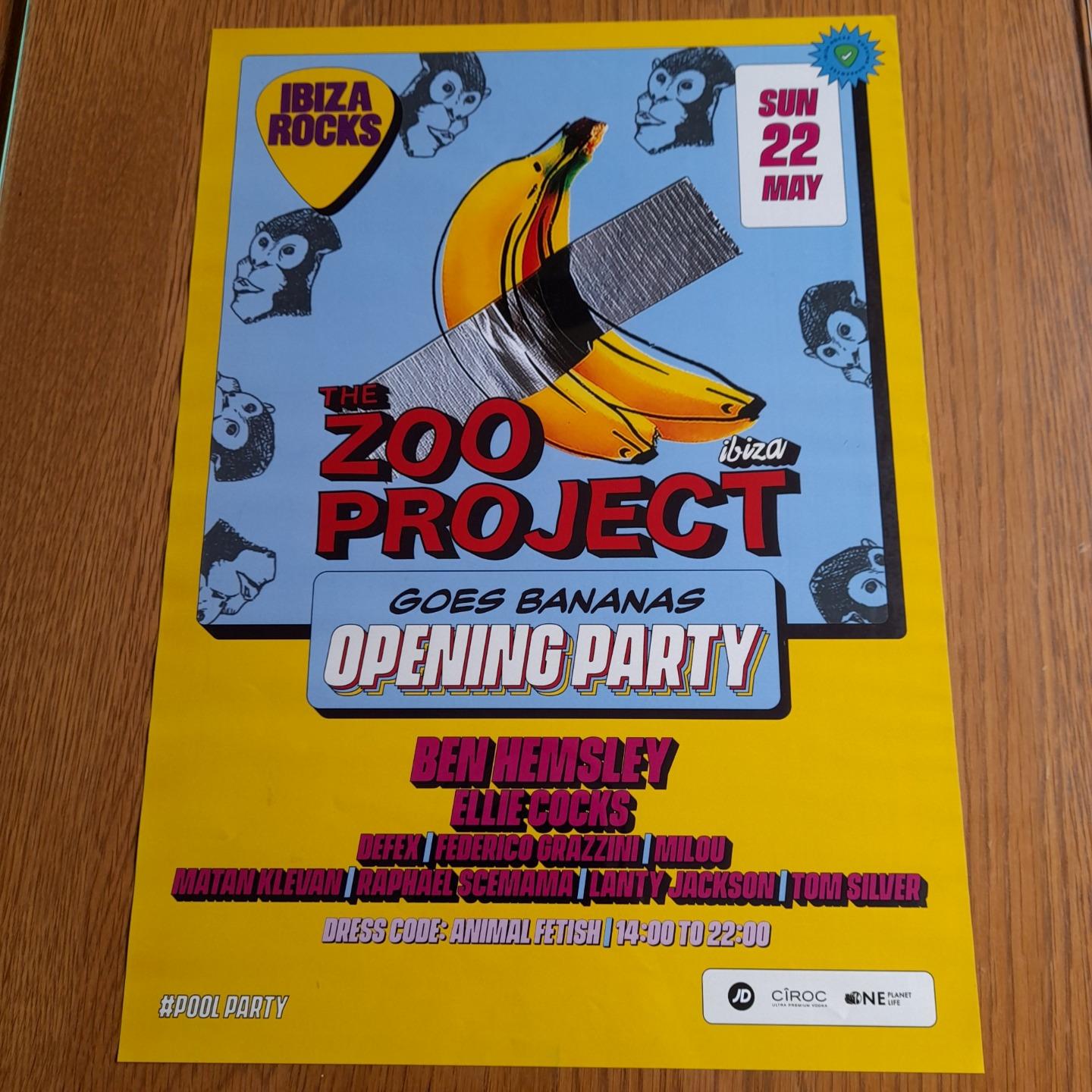 ZOO PROJECT @ IBIZA ROCKS HOTEL 2022 - IBIZA CLUB POSTERS - DJ HOUSE MUSIC