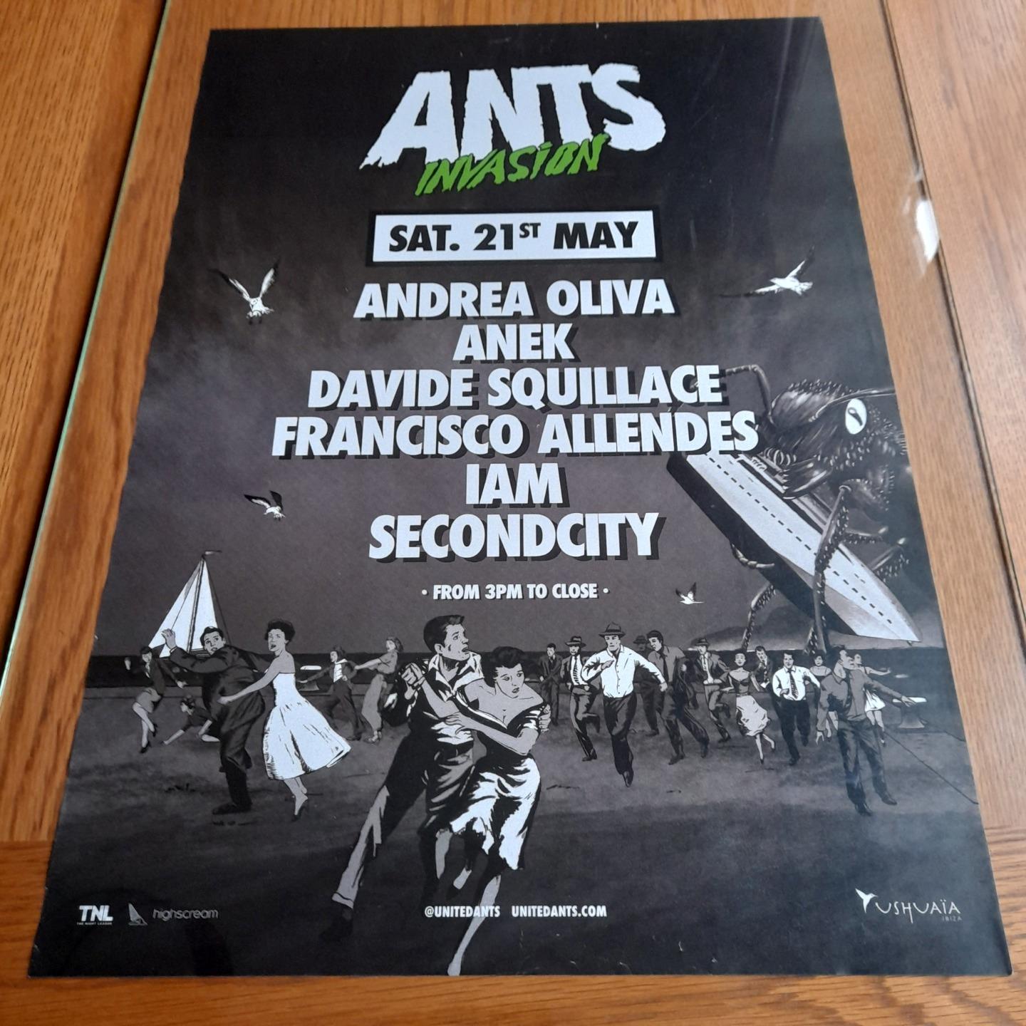 ANTS INVASION @ USHUAIA IBIZA 2022 - IBIZA CLUB POSTERS - DJ HOUSE MUSIC