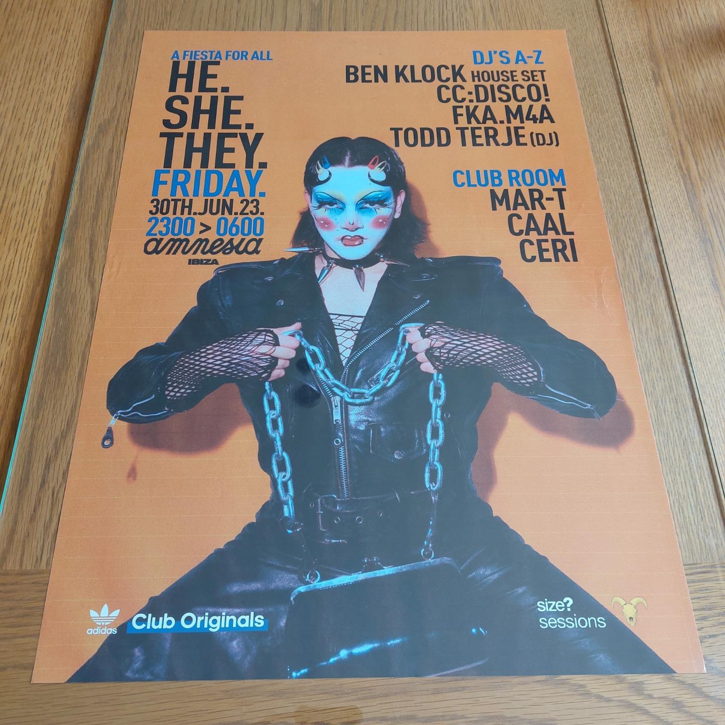 HE / SHE / THEY @ AMNESIA IBIZA 2023 - IBIZA CLUB POSTERS - DJ HOUSE MUSIC - Picture 8 of 12