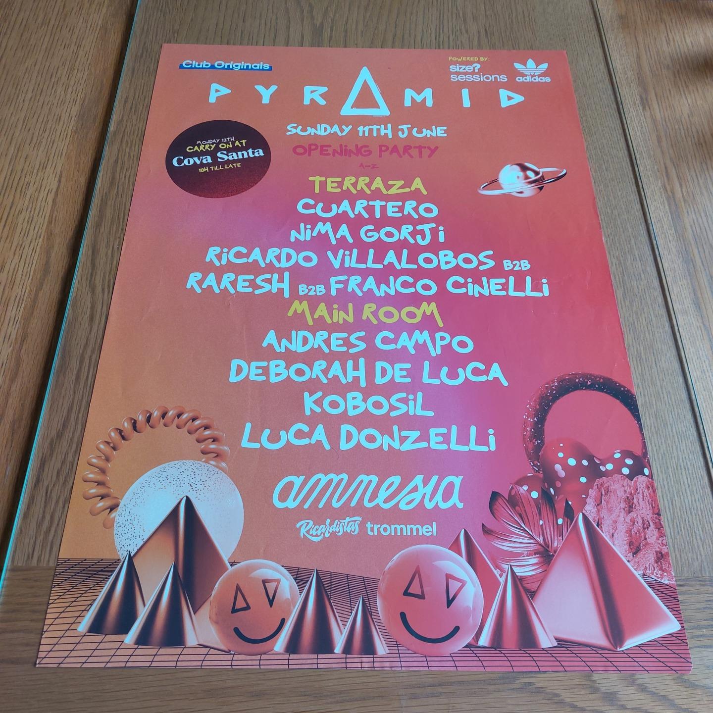 PYRAMID @ AMNESIA IBIZA 2023 - IBIZA CLUB POSTERS - DJ TECHNO HOUSE MUSIC