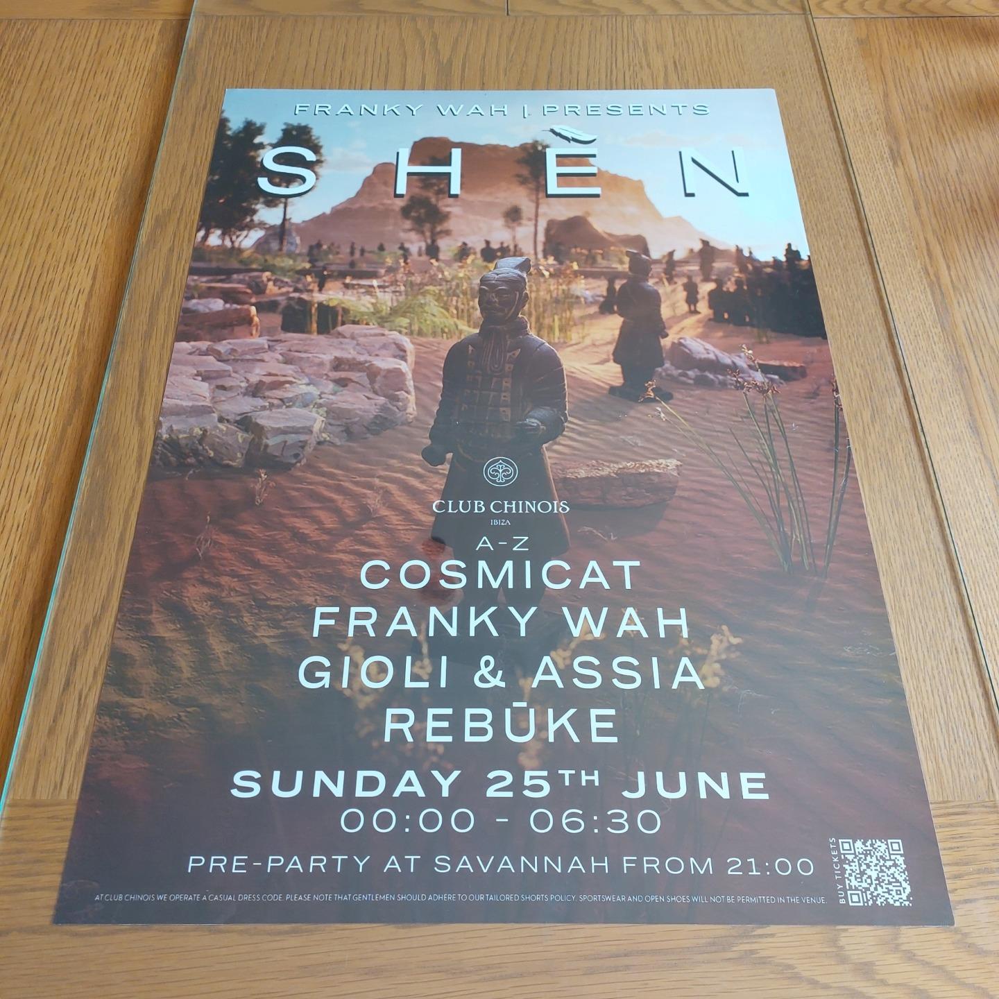 SHEN FRANKY WAH @ CLUB CHINOIS IBIZA 2023 - IBIZA CLUB POSTERS - DJ DANCE MUSIC - Picture 14 of 24