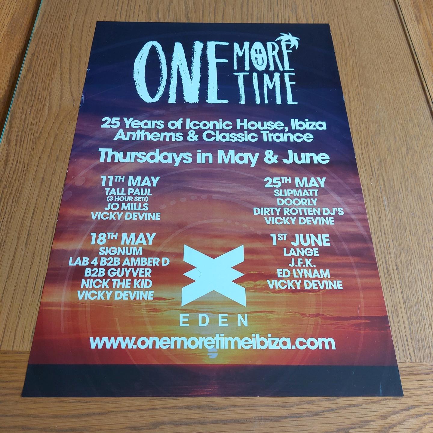 ONE MORE TIME @ EDEN IBIZA 2023 - IBIZA CLUB POSTERS - DJ TRANCE HOUSE MUSIC
