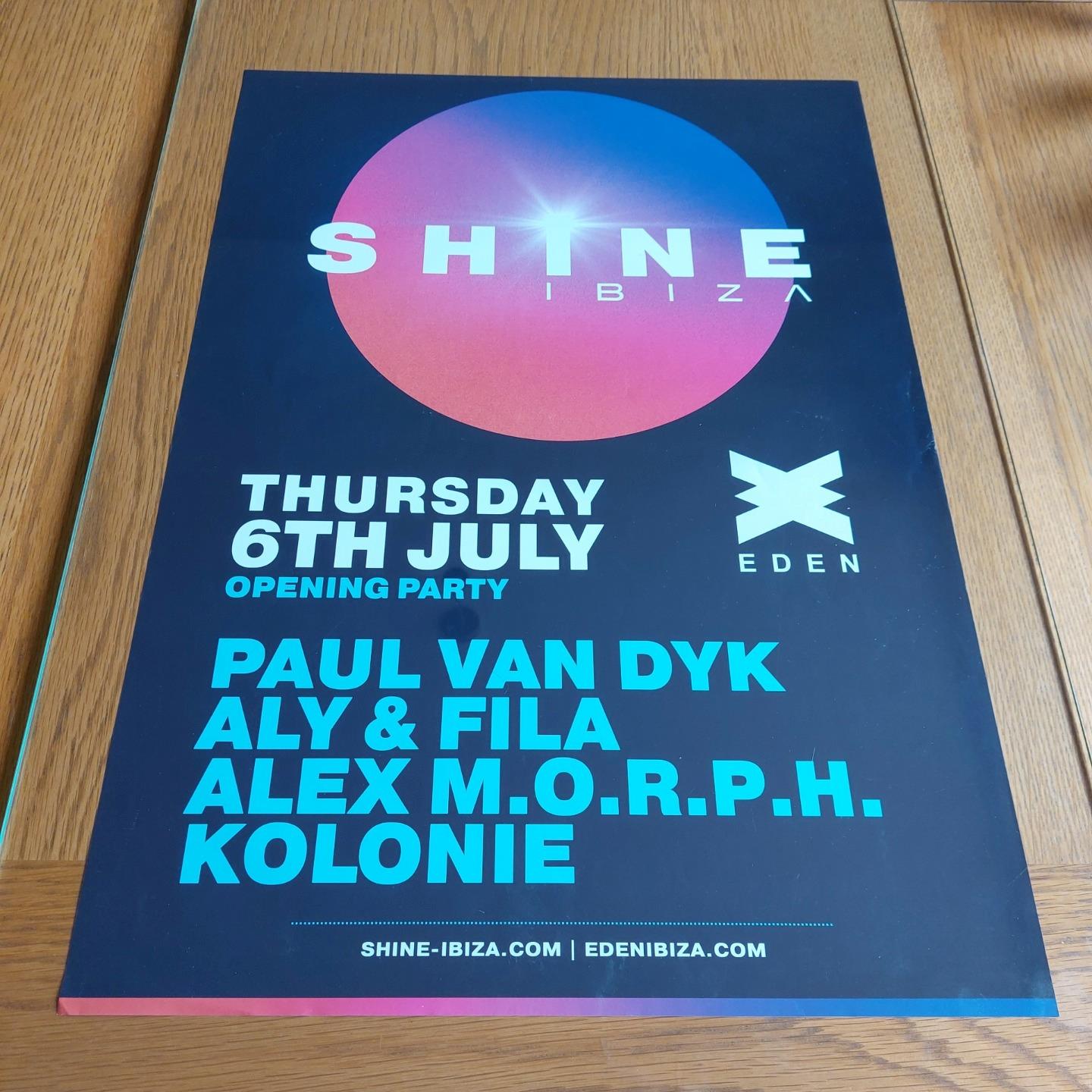 SHINE PAUL VAN DYK @ EDEN IBIZA 2023 - IBIZA CLUB POSTERS - DJ TRANCE MUSIC - Picture 9 of 16