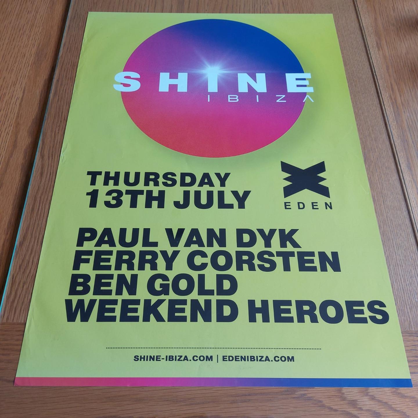 SHINE PAUL VAN DYK @ EDEN IBIZA 2023 - IBIZA CLUB POSTERS - DJ TRANCE MUSIC - Picture 10 of 16