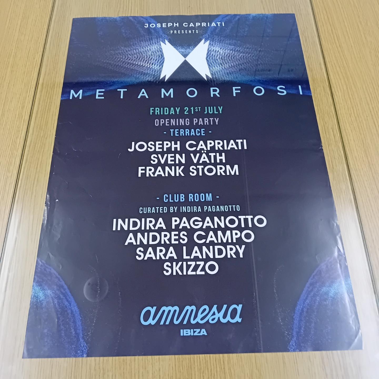 MATAMORFOSI @ AMNESIA IBIZA 2023 - IBIZA CLUB POSTERS - DJ HOUSE MUSIC