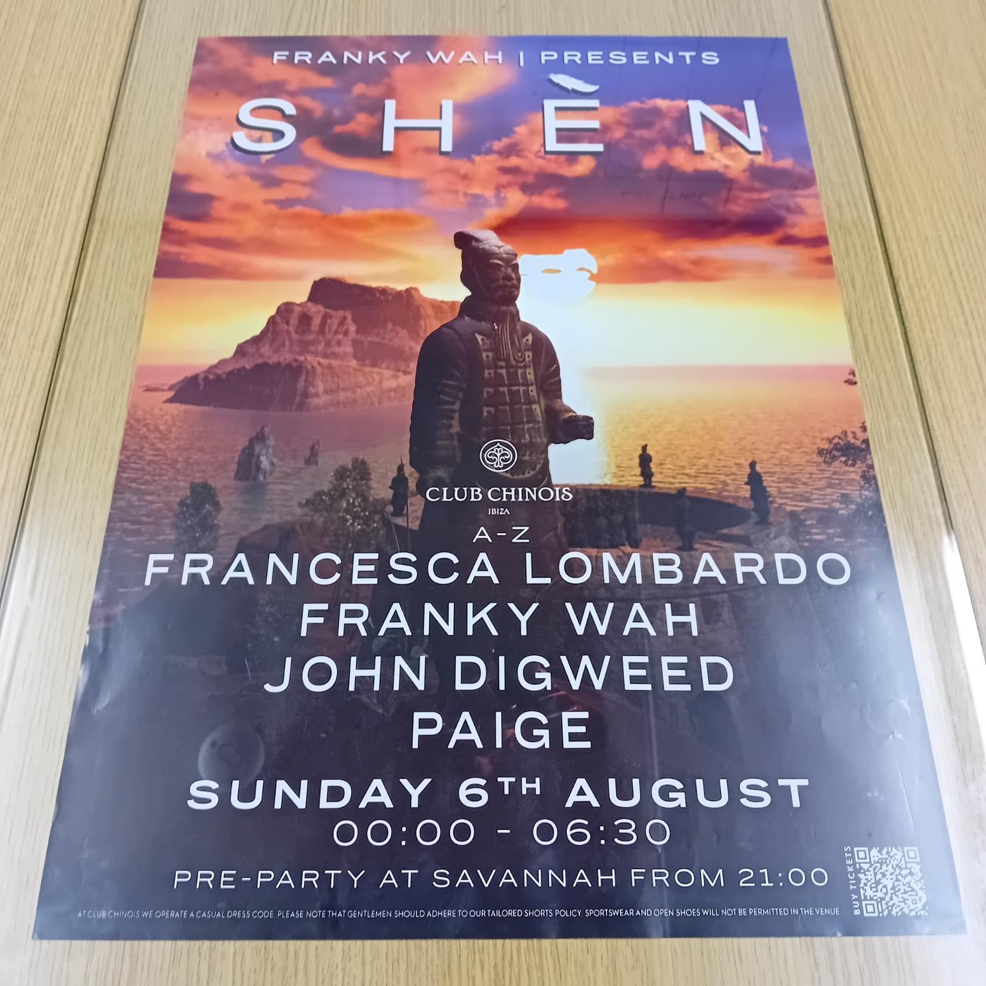 SHEN FRANKY WAH @ CLUB CHINOIS IBIZA 2023 - IBIZA CLUB POSTERS - DJ DANCE MUSIC - Picture 19 of 24