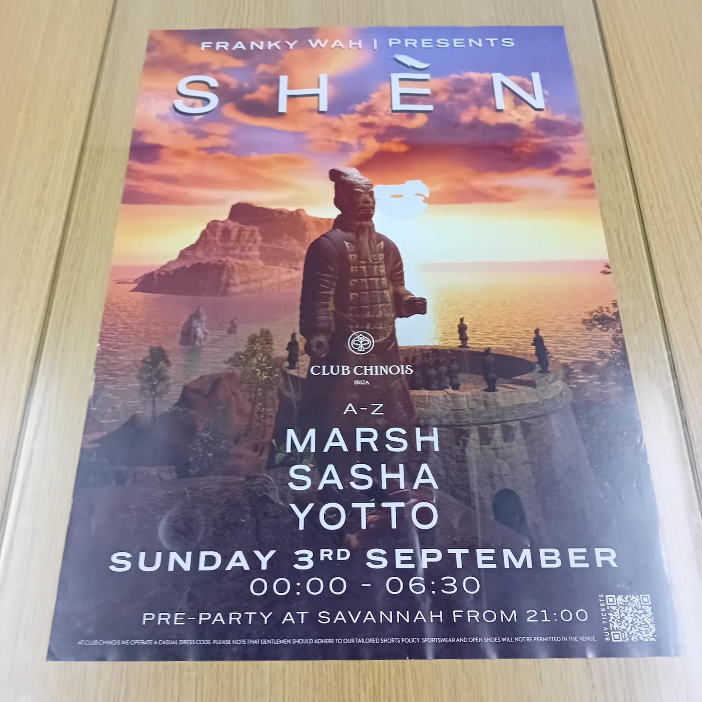 SHEN FRANKY WAH @ CLUB CHINOIS IBIZA 2023 - IBIZA CLUB POSTERS - DJ DANCE MUSIC - Picture 22 of 24