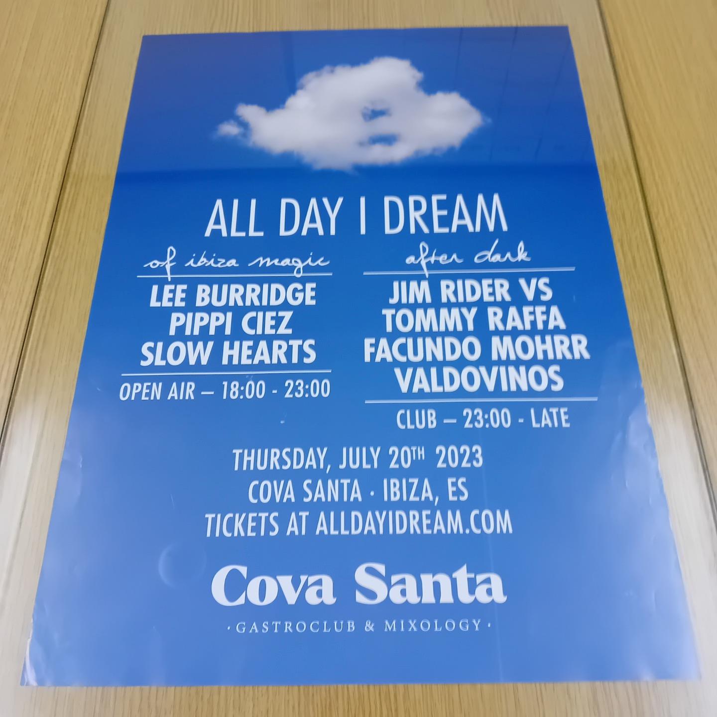 ALL DAY I DREAM @ COVA SANTA IBIZA 2023 - IBIZA CLUB POSTERS - DJ HOUSE MUSIC - Picture 8 of 12
