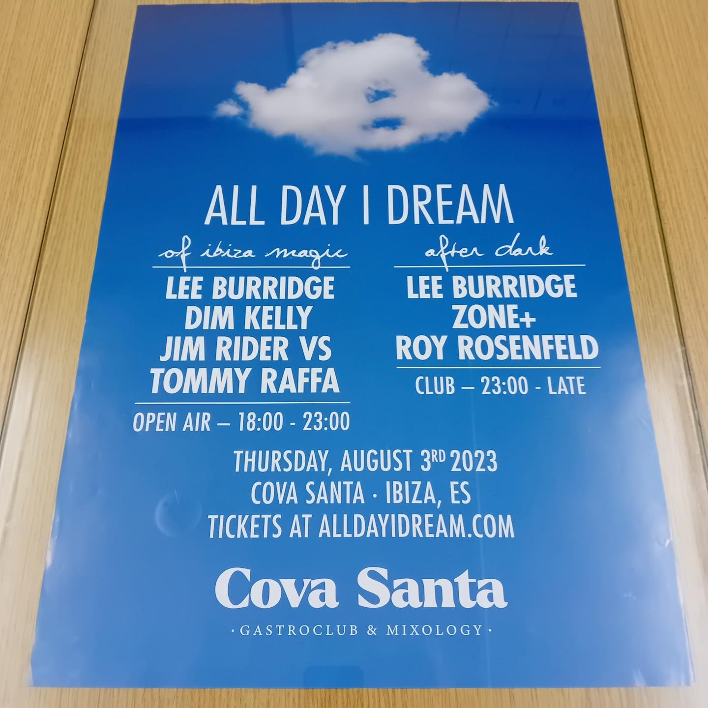 ALL DAY I DREAM @ COVA SANTA IBIZA 2023 - IBIZA CLUB POSTERS - DJ HOUSE MUSIC - Picture 9 of 12