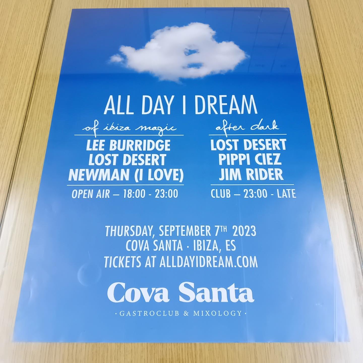 ALL DAY I DREAM @ COVA SANTA IBIZA 2023 - IBIZA CLUB POSTERS - DJ HOUSE MUSIC - Picture 10 of 12