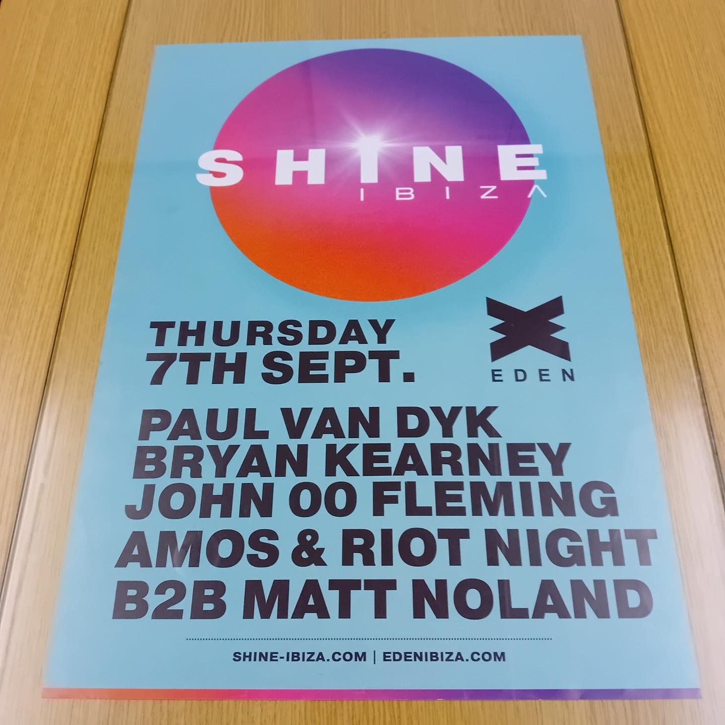 SHINE PAUL VAN DYK @ EDEN IBIZA 2023 - IBIZA CLUB POSTERS - DJ TRANCE MUSIC - Picture 15 of 16