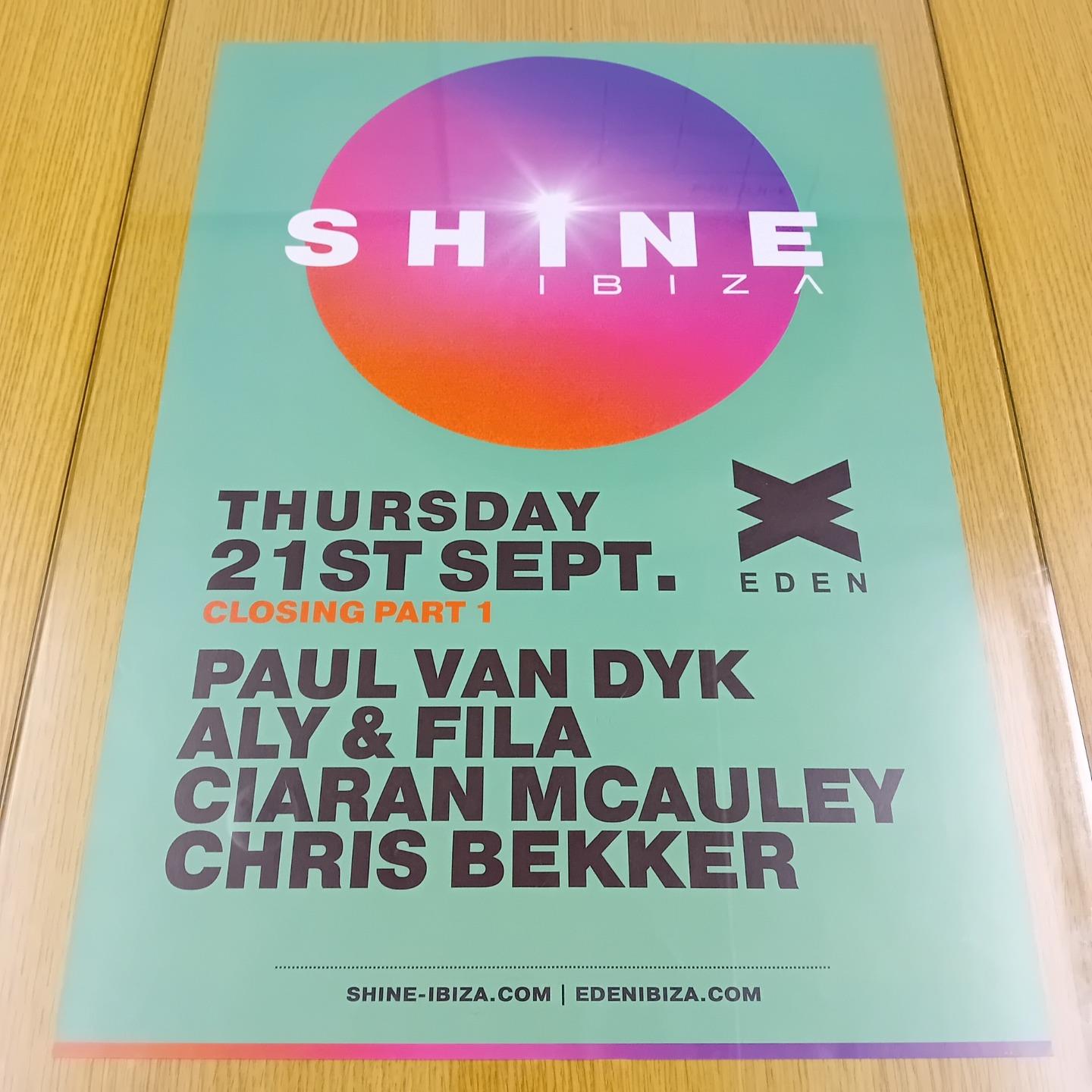 SHINE PAUL VAN DYK @ EDEN IBIZA 2023 - IBIZA CLUB POSTERS - DJ TRANCE MUSIC - Picture 16 of 16
