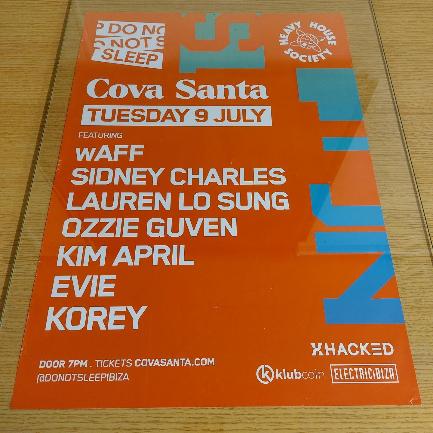 DO NOT SLEEP 2024 @ COVA SANTA IBIZA - IBIZA CLUB POSTERS - DJ TECH HOUSE MUSIC - Picture 6 of 8
