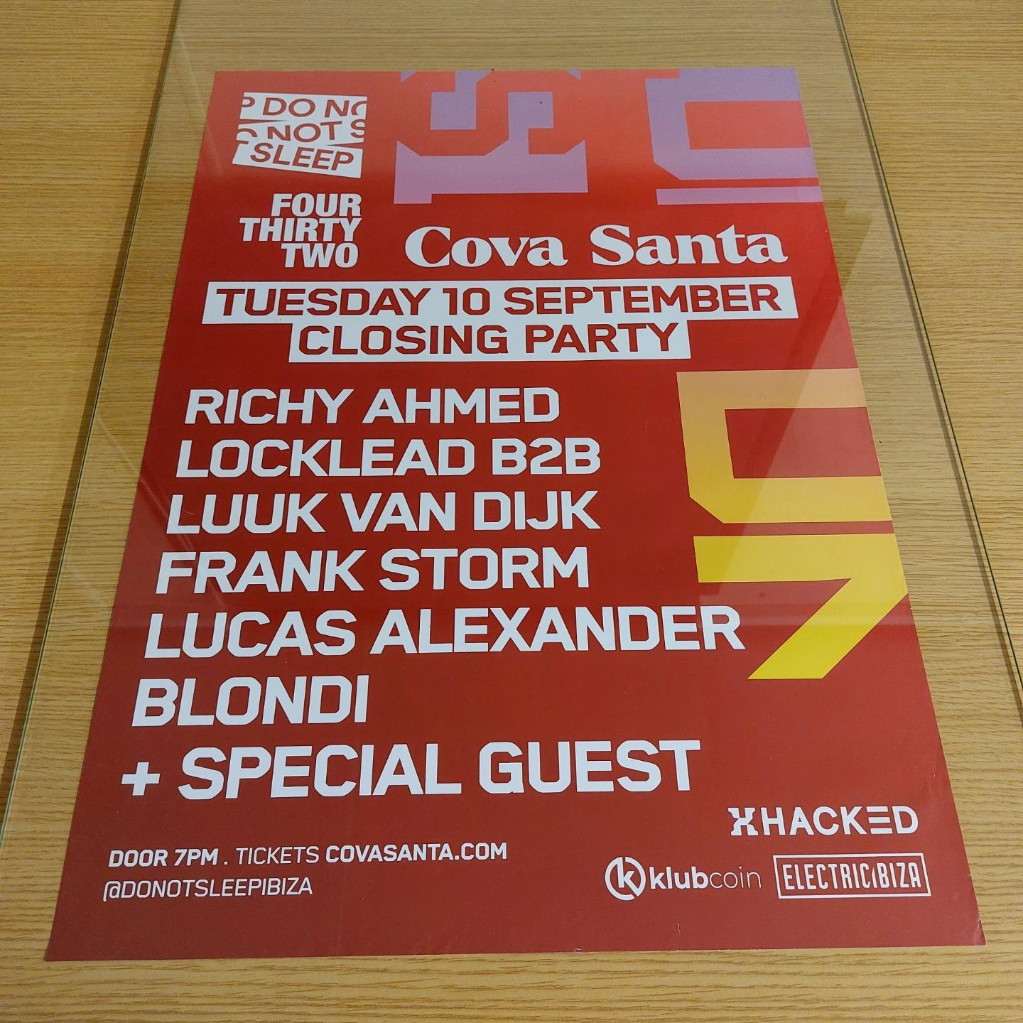 DO NOT SLEEP 2024 @ COVA SANTA IBIZA - IBIZA CLUB POSTERS - DJ TECH HOUSE MUSIC - Picture 8 of 8