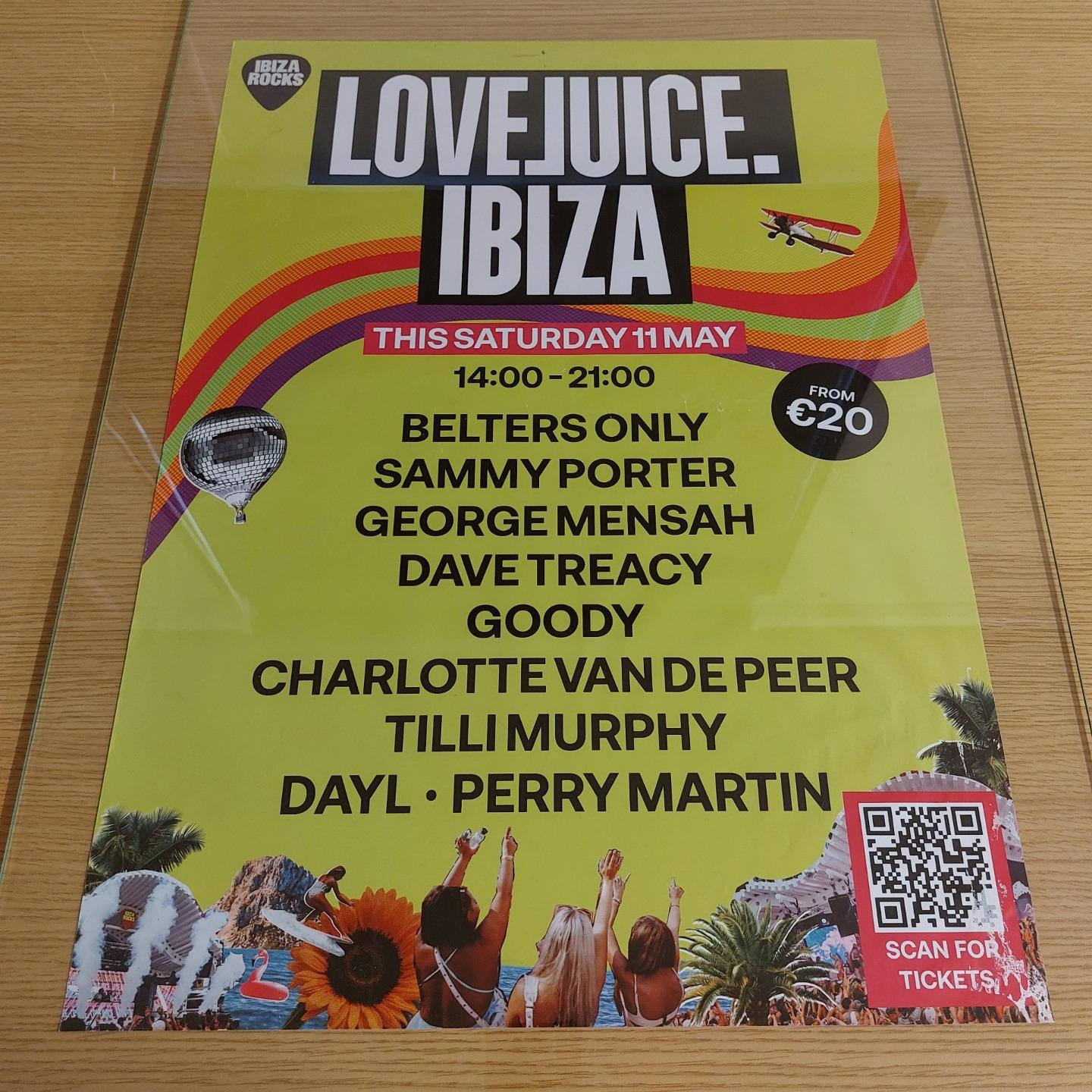 LOVE JUICE 2024 @ IBIZA ROCKS - IBIZA CLUB POSTERS - DJ HOUSE MUSIC POOL PARTY