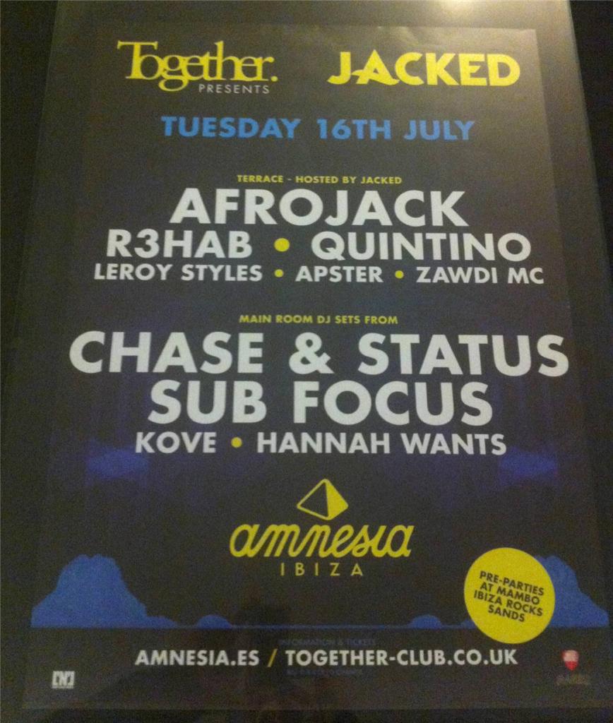 TOGETHER 2013 @ AMNESIA CLUB - IBIZA CLUB POSTERS - DRUM & BASS DNB MUSIC DJ - Picture 6 of 16