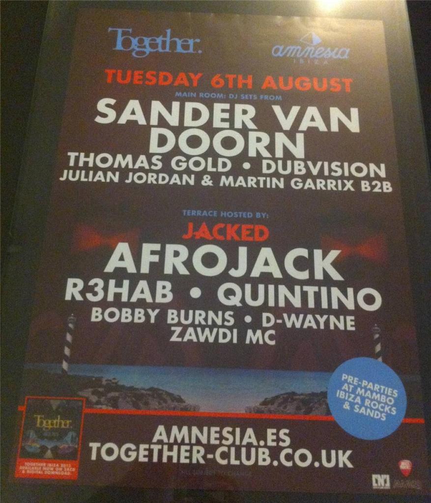 TOGETHER 2013 @ AMNESIA CLUB - IBIZA CLUB POSTERS - DRUM & BASS DNB MUSIC DJ - Picture 9 of 16