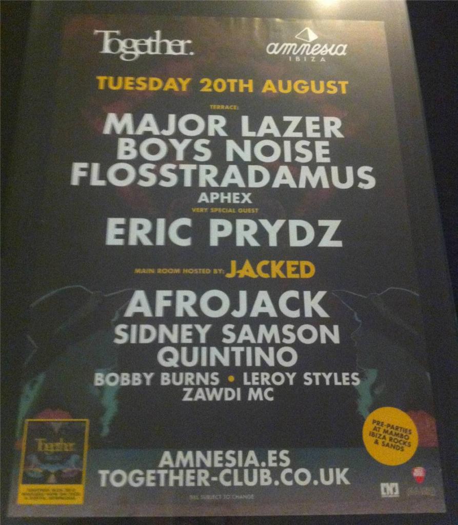 TOGETHER 2013 @ AMNESIA CLUB - IBIZA CLUB POSTERS - DRUM & BASS DNB MUSIC DJ - Picture 11 of 16
