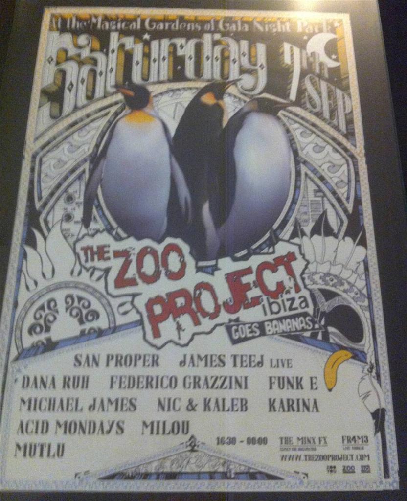 THE ZOO PROJECT 2013 @ GALA NIGHT BENIMUSSA PARK - IBIZA CLUB POSTERS - ANIMALS - Picture 9 of 12
