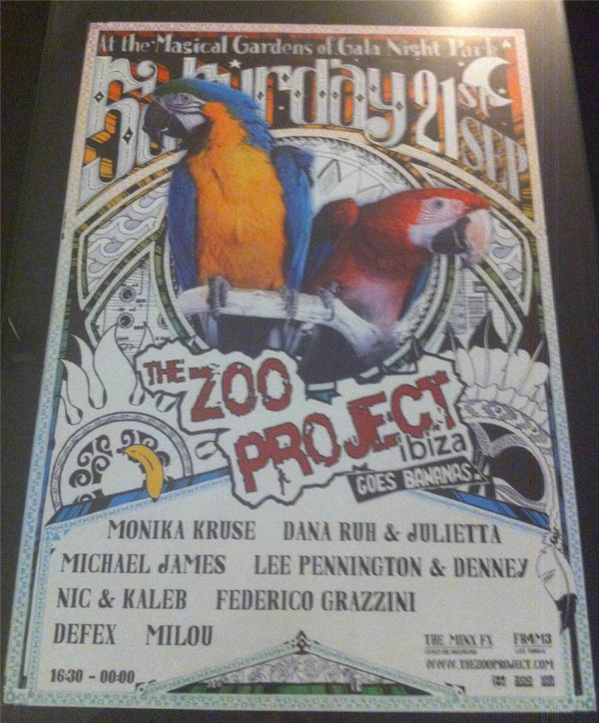 THE ZOO PROJECT 2013 @ GALA NIGHT BENIMUSSA PARK - IBIZA CLUB POSTERS - ANIMALS - Picture 11 of 12