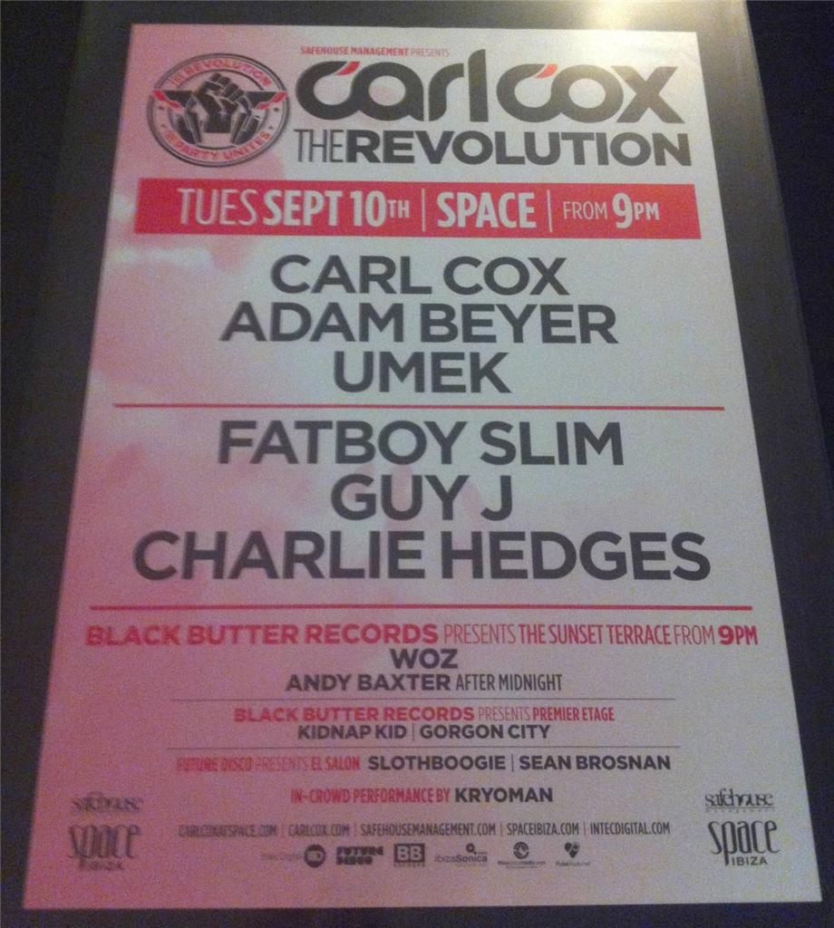 CARL COX 2013 @ SPACE IBIZA - IBIZA CLUB POSTERS - TECHNO HOUSE MUSIC DJ - Picture 9 of 13