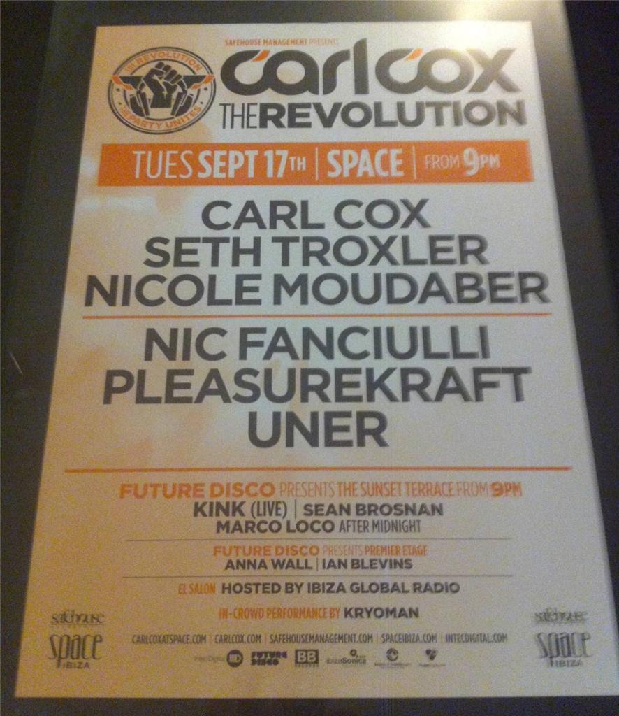 CARL COX 2013 @ SPACE IBIZA - IBIZA CLUB POSTERS - TECHNO HOUSE MUSIC DJ - Picture 10 of 13
