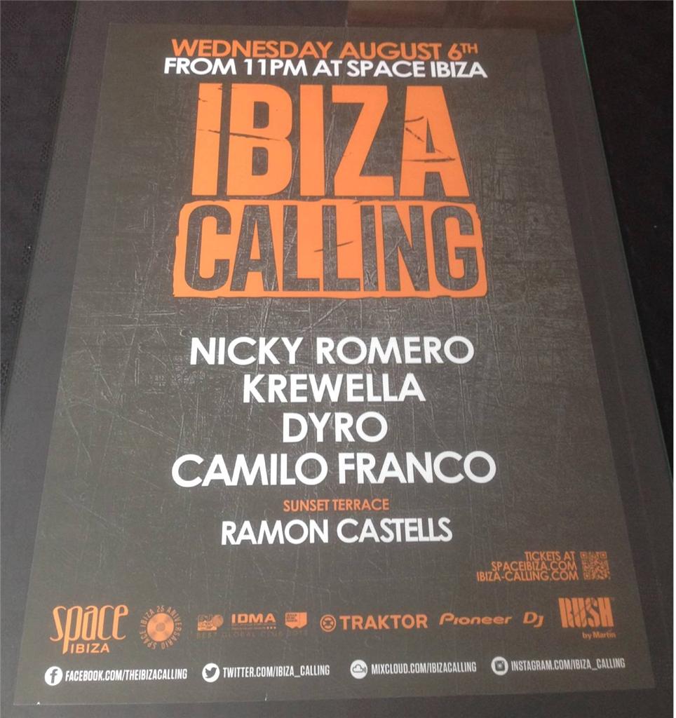 IBIZA CALLING 2014 @ SPACE IBIZA - IBIZA CLUB POSTERS - HOUSE MUSIC EDM DJ - Picture 9 of 16