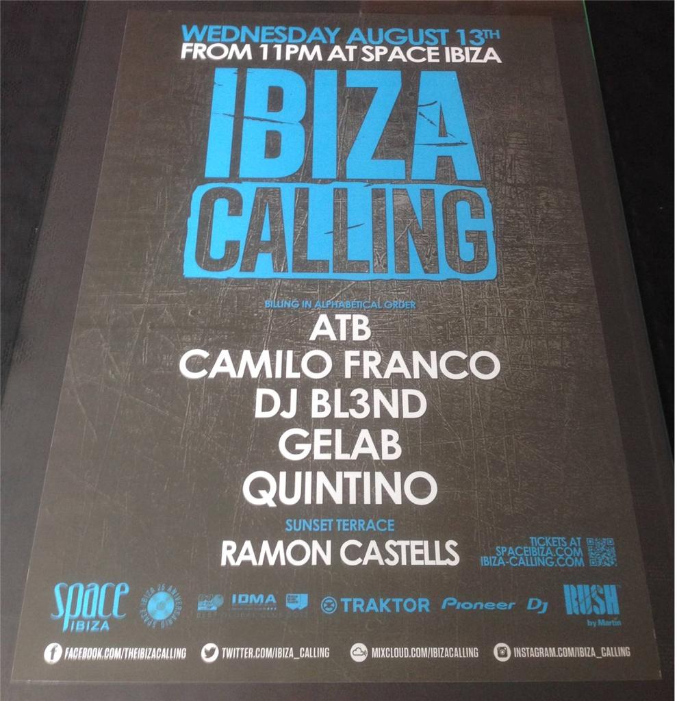 IBIZA CALLING 2014 @ SPACE IBIZA - IBIZA CLUB POSTERS - HOUSE MUSIC EDM DJ - Picture 10 of 16