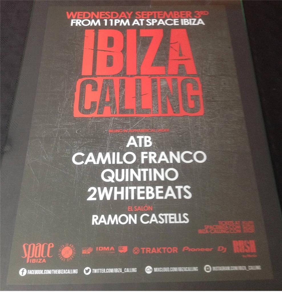 IBIZA CALLING 2014 @ SPACE IBIZA - IBIZA CLUB POSTERS - HOUSE MUSIC EDM DJ - Picture 13 of 16