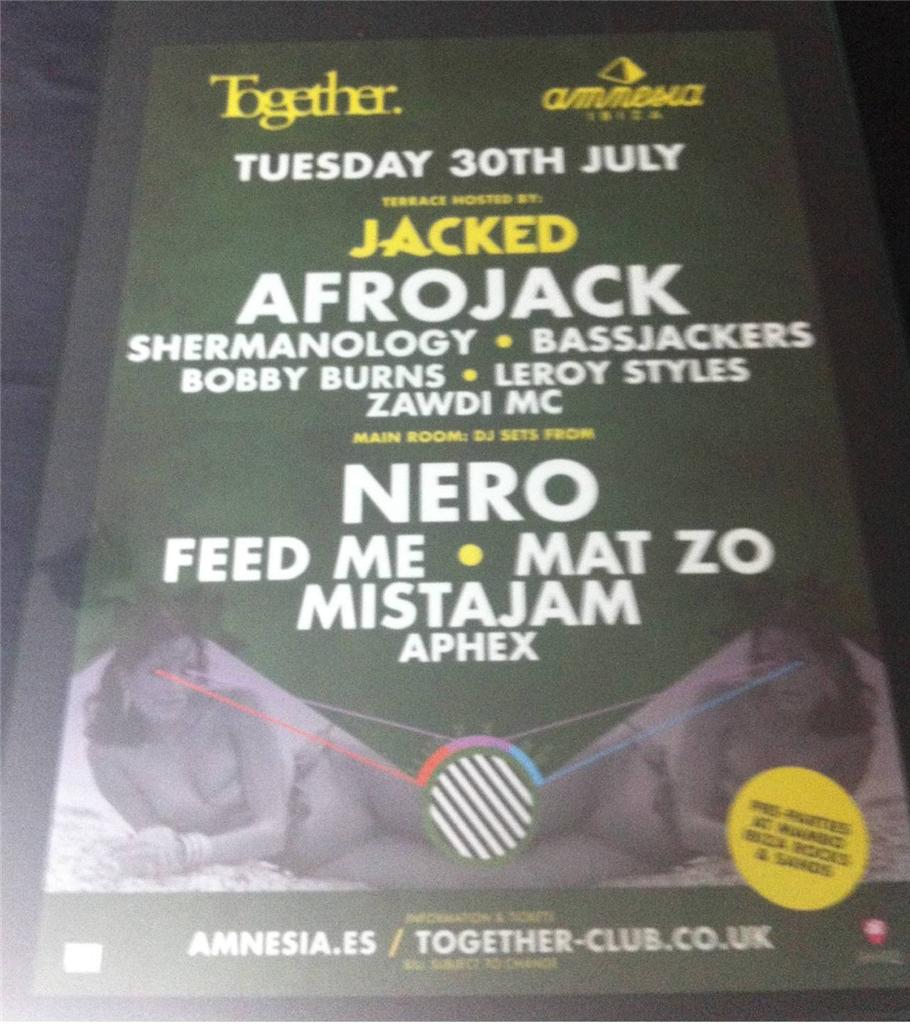 TOGETHER 2013 @ AMNESIA CLUB - IBIZA CLUB POSTERS - DRUM & BASS DNB MUSIC DJ - Picture 8 of 16